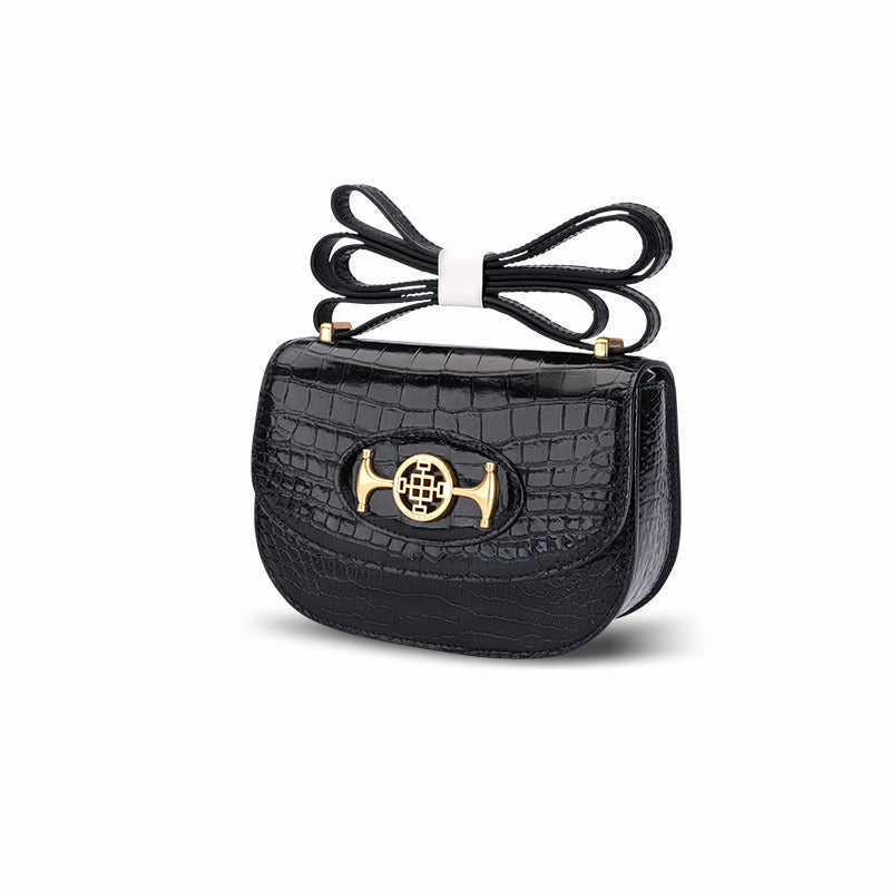 Women's Crocodile Belly Leather Crossbody Bag