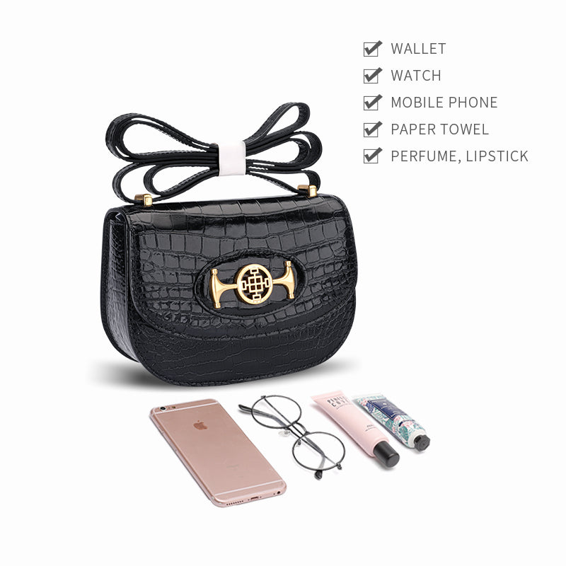 Women's Crocodile Belly Leather Crossbody Bag