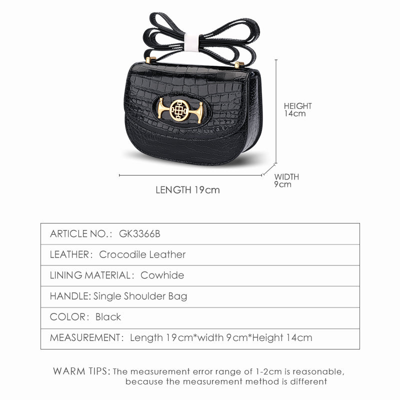 Women's Crocodile Belly Leather Crossbody Bag